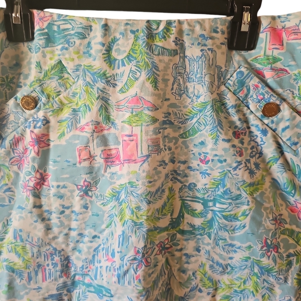Lilly Pulitzer Blue and Green Patterned Skirt - Picture 2 of 8